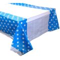 BLUE POLKA DOT THEME TABLE COVER - BLUE POLKA DOT TABLE COVER. 
