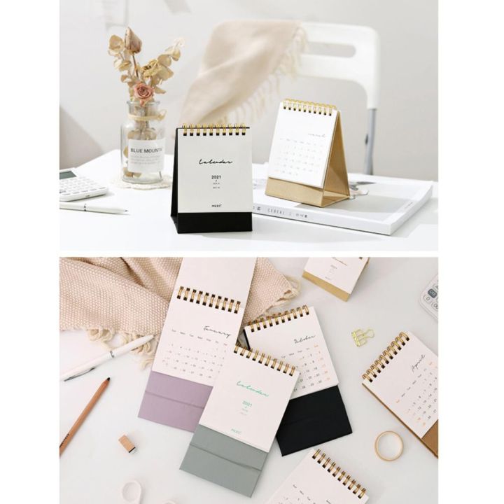 [yunkan]Mini Desk Calendar 2021 Planner Organizer Designed to Set Goals and Get Things Done Goal Journal for Home Office