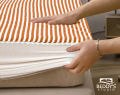 Terry Cotton Stripe Waterproof Mattress Cover For Double Bed King Size Fitted Mattress Protector Anti Slip Bed Sheet Beddy's Studio. 