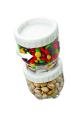 4 Pcs Transparent Plastic Jars With Air Tight Interlock Feature 120ml Each (Multicolours). 