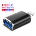 USB3.0 OTG Adapter For iPhone iOS 13 Above Data Transmission U Disk Mouse Keyboard USB To 8 Pin Converter For iPhone 14 13 iPad. 