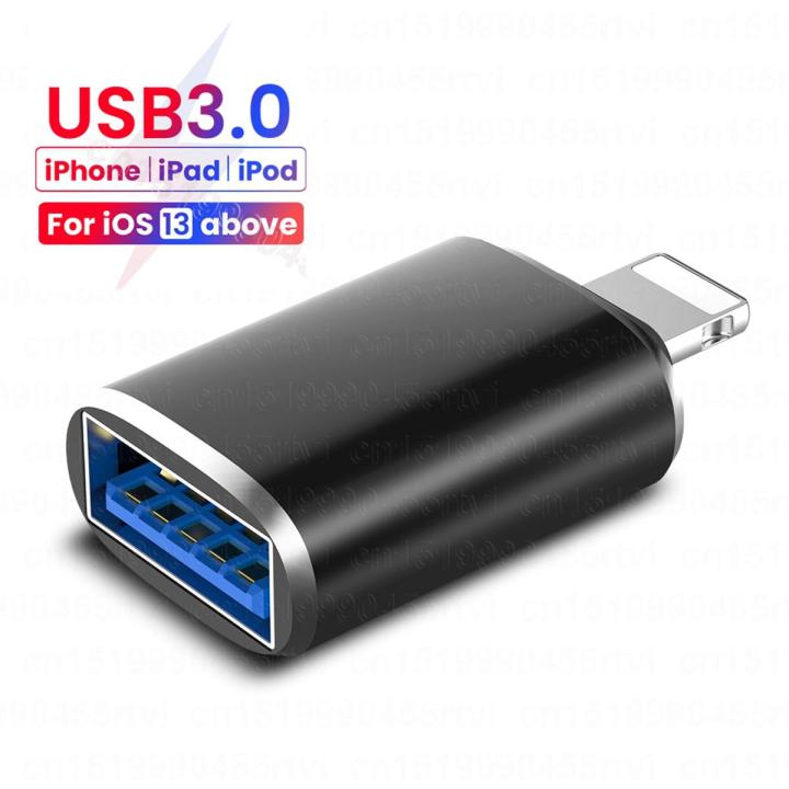 USB3.0 OTG Adapter For iPhone iOS 13 Above Data Transmission U Disk Mouse Keyboard USB To 8 Pin Converter For iPhone 14 13 iPad