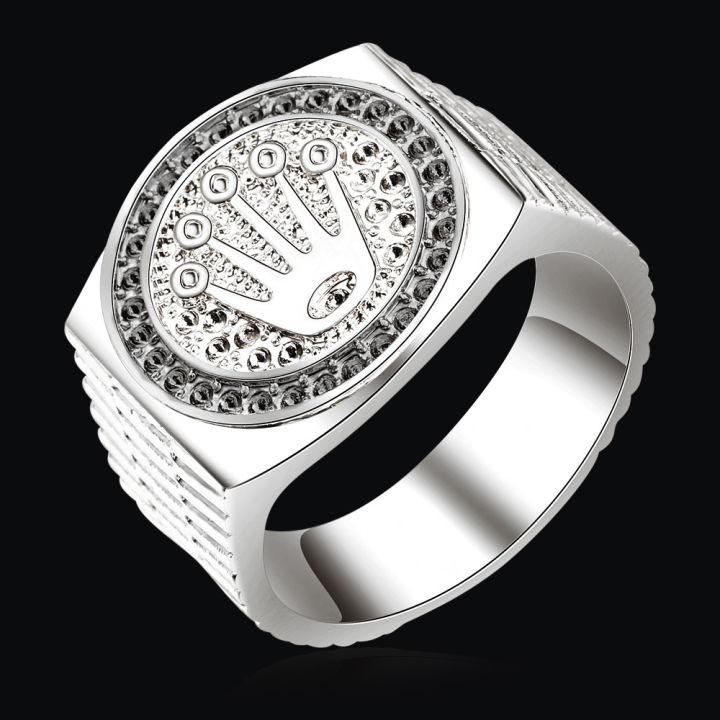 Hot Hip hop/rock crown ring men and women gold-plated rings jewelry