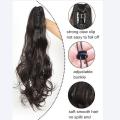 Long Ponytail Big Wave Clip in Pony Tail Hair Extension Ponytail Extension Bendable Synthetic Clip In Ponytail Hair Extension Long Wave Style Ponytail - Natural Brown Color. 