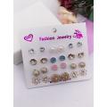Pip Store New Arrival High Quality Women Jewelry Earrings Set Luxury And Stylish Pack Of 12 Stud Earings Card For Women / Girl. 