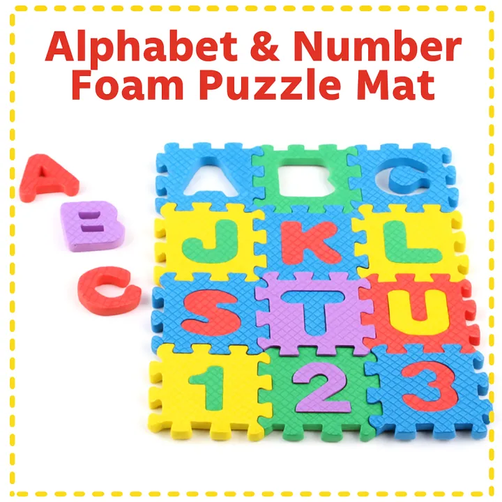 36 Piece Foam ABC Learning Mat – Kids’ Educational Puzzle with Numbers ...