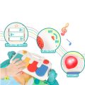 Plastic harmonium multi-function music and light piano baby play mat with fence. 