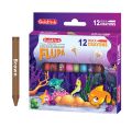 Orignal Goldfish Flupa Jumbo Wax Caryons, 12 Pcs, Size 9mm and 12mm. 