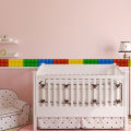3D Blocks Wallpaper For Kids Room School Decor PVC Wall Sticker Borders DIY Vinyl,Children Teen Classroom Adhesive Wallpaper. 