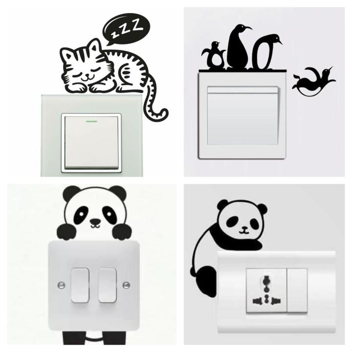 Pack of 4 Cute Switchboard wall stickers for Home Decor Room Decor