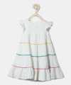 Girls Midi/Knee Length Casual Dress  (White, Fashion Sleeve). 