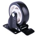 Castor 4Inch Wheels 4Pice Set Heavy Duty PU Rubber Swivel Trolley Furniture Caster with Brakes Black. 