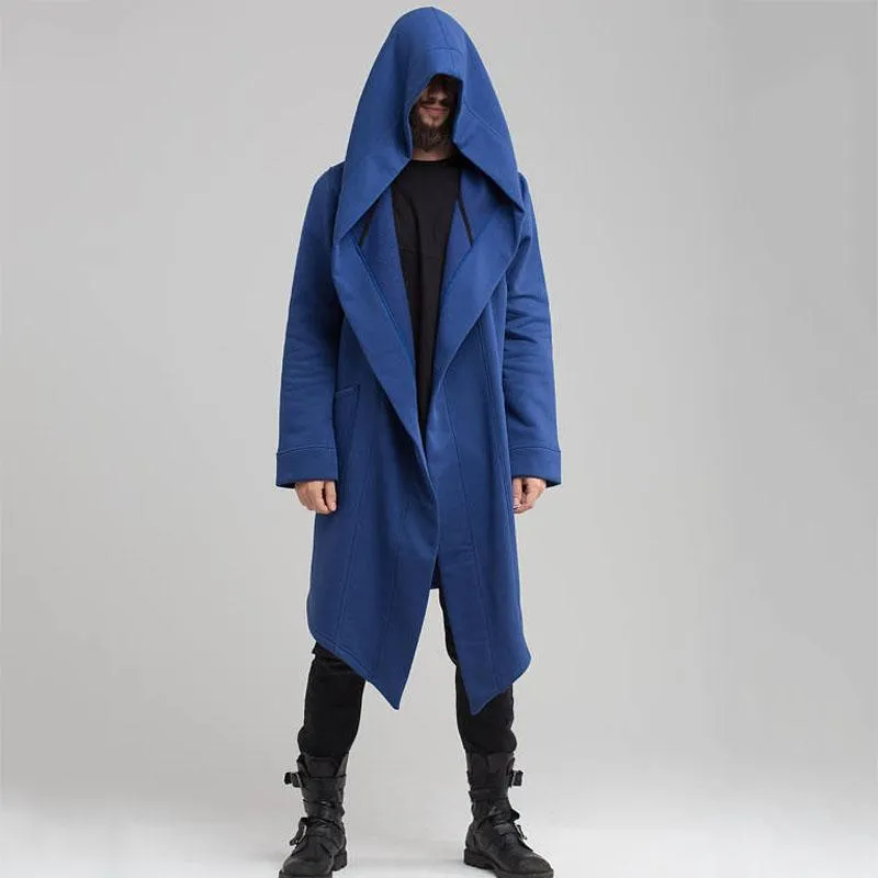 pop it Men Women Cardigan Hooded Cloak Cape Coat Long Jacket Trench Outwear Overcoat