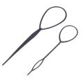 4 Pcs Topsy Tail Hair Styler Hair Style Hair Twister Snare Loop Black. 