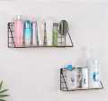 1 Set Metal Floating Shelves Wall Mounted Rustic Wood Storage Display Shelf with Metal Wire Basket Hanging Shelf For Kitchen Office Bedroom Storage Rack Wall Shelf Bathroom Accessories Rack Holder I Metal Wall Shelf Display Organizer Rack Wall Shelf Rack. 