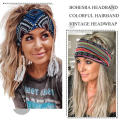 Nieuwe Boho Katoen Brede Hoofdband Voor Vrouwen Cashew Leopard Bloem Tulband Headwrap Knoop Haarband Bandana Meisjes Haar Accessoires. 