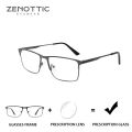 ZENOTTIC Alloy Square Progressive Prescription Glasses for Men Women Anti Blue Light/Photochromic Optical Eyeglasses. 
