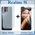 Realme 9i Polish Glass Screen Protector + Back Protector Soft Skin Sheet Matte Style For Realme 9i. 