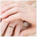 Gold Engagement White Gold Plated Crystal Proposal Couple Rings For New Relationship. 