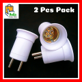 2Pcs B22 LED Light Male Sochet Base Type to AC Power 220V EU Plug Lamp Holder Bulb Adapter Converter. 