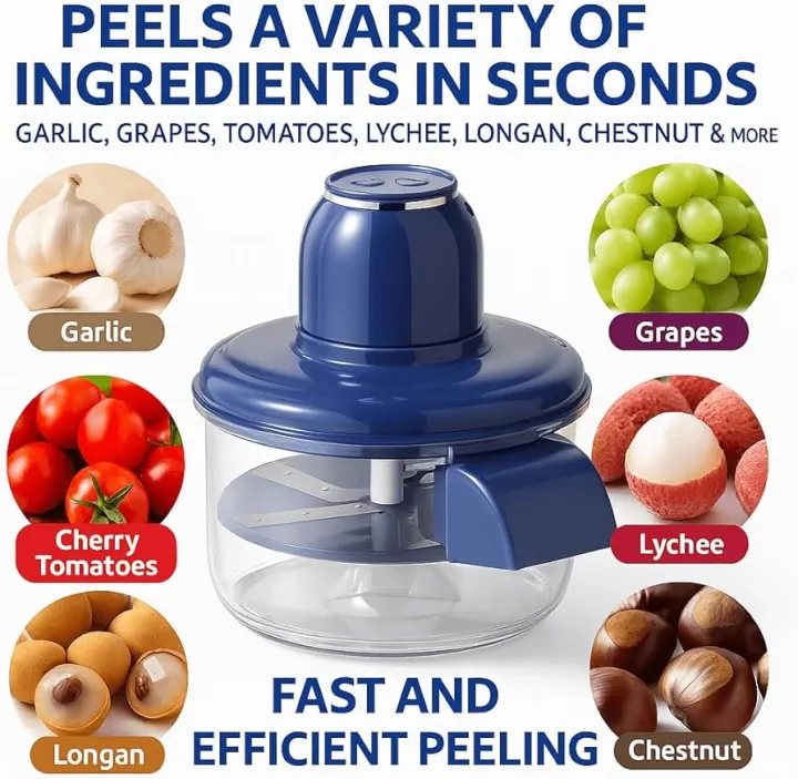 Rechargeable Peeler Machine - Electric Peeler - Electric Garlic Peeler Machine Automatic - Rechargeable Electric Fruit & Vegetable Peeler – Automatic Peeling Tool for Grapes, Cherry Tomatoes, Garlic & More | Portable, Fast & Easy Kitchen Gadget