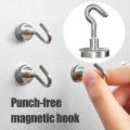 CUANFEN 10 Pack Gravity Hook Strong Magnetic Hook Key Holder for Wall Multipurpose Storage Hooks Coat Cup Hanger Magnet Home Garden. 