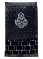 Grey Val-vet Foam Print Embossed Jai namaz / Janamaz / Prayer Rug / Prayer Mat. 
