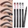 Waterproof Natural Eyebrow Pen Four-claw Eye Brow Tint Makeup three Colors Eyebrow Pencil Brown Black Grey Brush Cosmetics. 