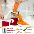 Multifunctional Roller Vegetable Cutter, 3 In 1 Vegetable Slicer And Cutter, Manual Rotary Drum Greator, Hand Roller Type Square Drum Vegetable Cutter with 3 Removable Blades For Kitchen. 