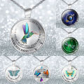Unisex Necklace My Mind Still Talks To You Time Glass Pendant Jewelry Chain Gift. 