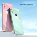 Biruiqu for VIVO V11 Back Cover Luxury 6D Plating Frame Shiny Bling Phone Pounch Soft Silicone Square Phone Case. 