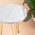 STM 3 Legs Table With Marble Texture Wooden Top Single Piece and 3 pieces Set. 