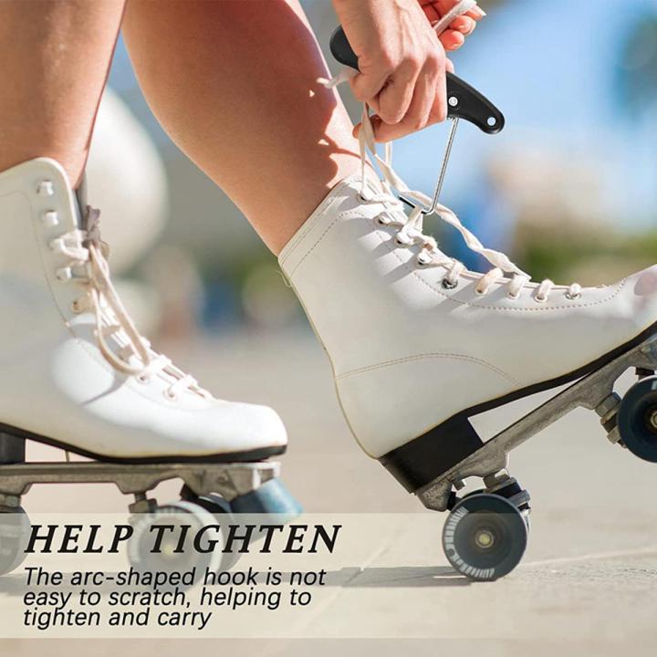 4Pcs Folding Shoe Lace Puller,Portable Lace Tightener Tool,Skate Lace Tightener for Hockey Ice Skates Figure Skates Boot