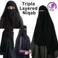 KK Hijab | 3 layer Niqab | 3 Layer Hijab Saudi Niqab In Breathable | Women Hijab Triple Nakab Patti | Arabic naqab niqab 3 layers. 