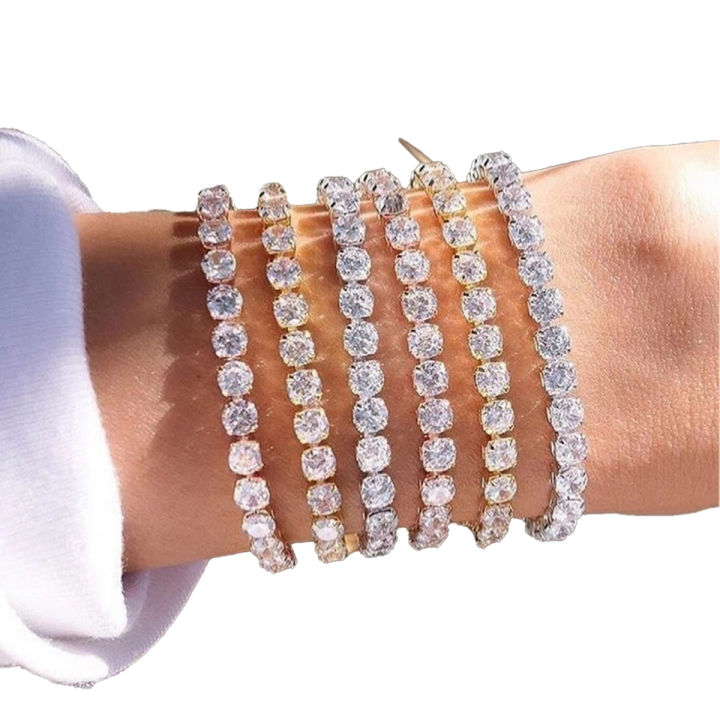 Luxury Cubic Zirconia Tennis Bracelets Chain Crystal Wedding Bracelet for Women Men Bracelet Jewelry