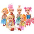 6 Pcs Set - Soft Mini Princess Doll Toys For Girls - 4 Inch - Colorful Hair and Clothing Fancy Dress Dolls Toy For Kids Boys and Girls. 