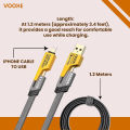 VOOXE 4-in-1 65W Fast Charging Magnetic Cable | USB-A to Type-C & iPhone, Type-C to Laptop | Nylon Braided, Multi-Purpose Data Cable. 