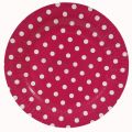 DARK PINK POLKA DOT PAPER PLATES - PACK OF 10 PAPER PLATES - DARK PINK POLKA DOT THEME PLATES. 