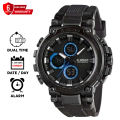 X-Gear 3897 Dual Time Fashion Sports Watch Stainless Steel Multifunctional Dial Water Resistant Watch for Men Rubber Straps Sports Watch. 