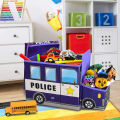 Multi-Function Cartoon Bus Shape Storage Box for Toys Kids Clothes Folding Cartoon Car Toy Storage Basket Children Storage Bin. 