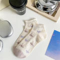 Summer Womens Cotton Short Socks Mesh Breathable Thin Section Air Conditioning Socks Cute Animal Plants Sock Slippers. 