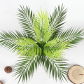 Artificial Palm Tree Leaves Multi Headed Faux Palm Fronds Tropical Large Realistic Palm Leaves - One Piece (Only Leaves) - 2 x 2 Feet. 