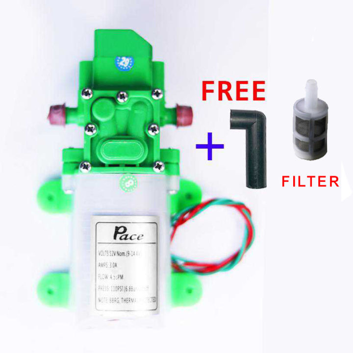 12V 70W 110 PSI High Pressure Mist Agricultural Spray Micro Diaphragm Water Pump Automatic Switch 4.5L/min Range 8m Pace Pump