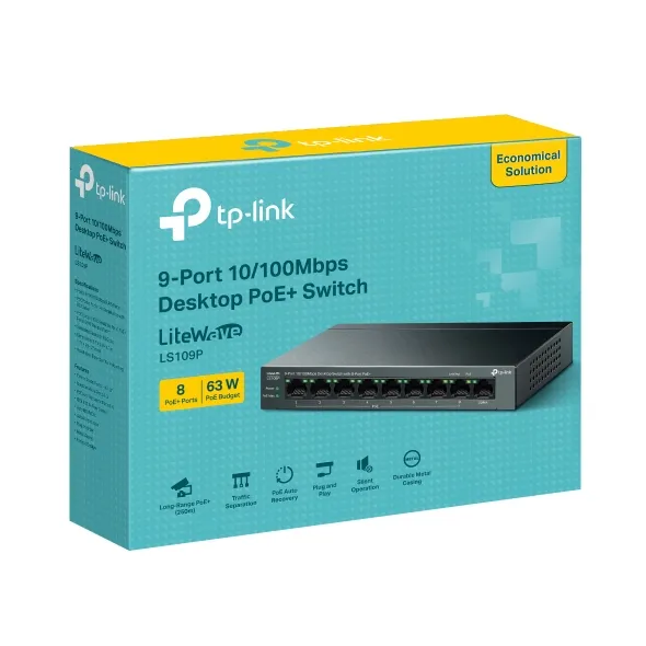 TP-Link%20Network%20Gigabit%20Desktop%20Switch%20LS109P%209-Port%2010/100Mbps%20Desktop%20Switch%20with%208-Port%20PoE+%20-%2018%20Months%20Brand%20Warranty%20-%20Image%202