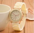 【ETOP】Relogio Feno  Fashion Casual Ladies white Silicone Geneva Quartz watch Ladies Sport Digital Watch Holiday Gift Chasy. 