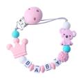 Personalized Name Handmade Baby Silicone Pacifier Anti-Drop Chain Mini Silicone Koala Infant Pacifier Clips Chains. 