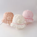 Lace Ruffle Baby Hat Cute Flower Infant Girl Princess Cap Solid Color Mesh Newborn Bonnet Summer Kids Lace-up Sun Hats. 