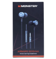 Monster SG10 mini headset Wired in-ear mobile phone E-sports computer round hole 3.5mm music game Stereo sound effect Microphone. 