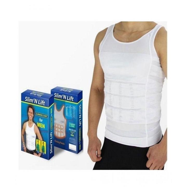 Slim N Lift slimming vest men| Men's Body Shaper Vest(white colour) | Tummy Control, Posture Correction - Slimming Shapewear