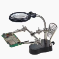 TE-801 LED Clamp Soldering Iron Stand Helping Clamp Vise Clip Tool loupe Magnifying Glass Magnifier Crocodile Clip SMD Hands. 